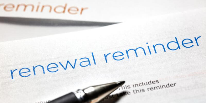 A reminder for an employee for a contract renewal