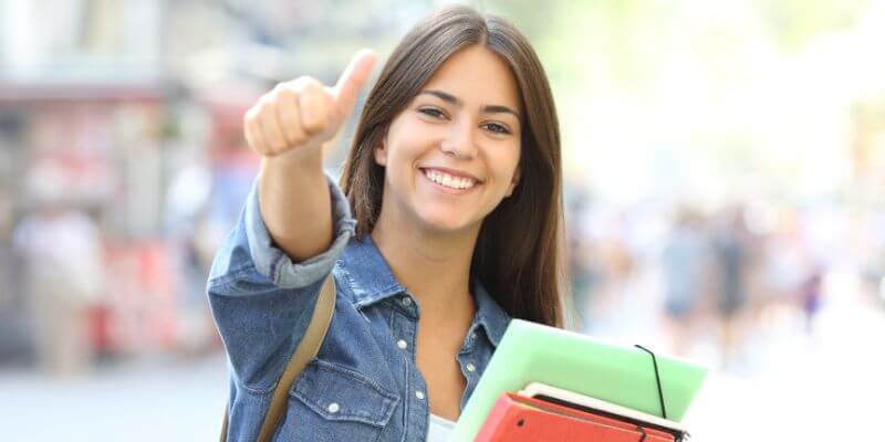 Happy student because of higher education lead generation